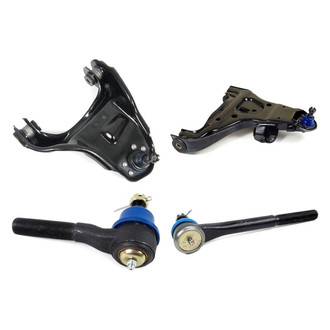 Mevotech® - Supreme™ Front Passenger Side Lower and Upper Control Arm with Ball Joint and Tie Rod End Kit