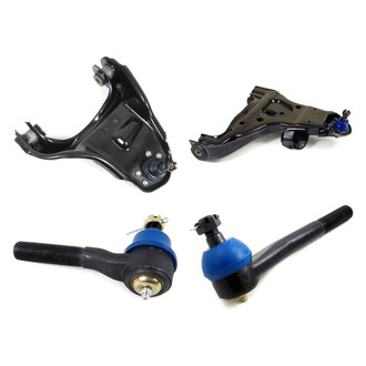 Mevotech® - Supreme™ Front Passenger Side Lower and Upper Control Arm with Ball Joint and Tie Rod End Kit