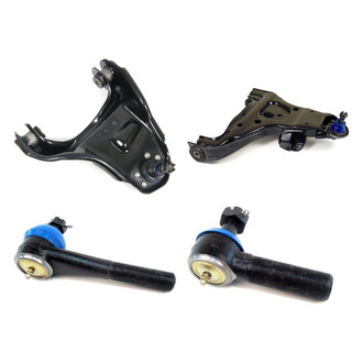 Mevotech® - Supreme™ Front Passenger Side Lower and Upper Control Arm with Ball Joint and Tie Rod End Kit