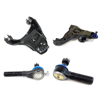 Mevotech® - Supreme™ Front Passenger Side Lower and Upper Control Arm with Ball Joint and Tie Rod End Kit