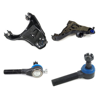 Mevotech® - Supreme™ Front Passenger Side Lower and Upper Control Arm with Ball Joint and Tie Rod End Kit