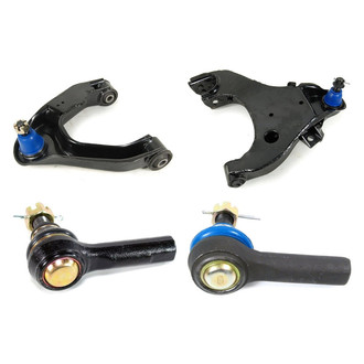 Mevotech® - Supreme™ Front Passenger Side Lower and Upper Control Arm with Ball Joint and Tie Rod End Kit