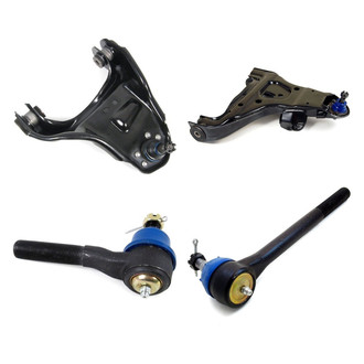 Mevotech® - Supreme™ Front Passenger Side Lower and Upper Control Arm with Ball Joint and Tie Rod End Kit