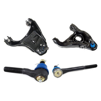 Mevotech® - Supreme™ Front Passenger Side Lower and Upper Control Arm with Ball Joint and Tie Rod End Kit