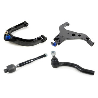 Mevotech® - Supreme™ Front Passenger Side Lower and Upper Control Arm with Ball Joint and Tie Rod End Kit