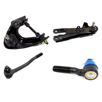 Mevotech® - Supreme™ Front Passenger Side Lower and Upper Control Arm with Ball Joint and Tie Rod End Kit