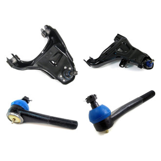 Mevotech® - Supreme™ Front Passenger Side Lower and Upper Control Arm with Ball Joint and Tie Rod End Kit