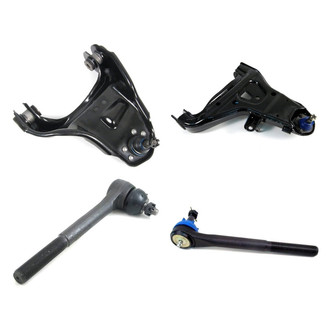 Mevotech® - Supreme™ Front Passenger Side Lower and Upper Control Arm with Ball Joint and Tie Rod End Kit