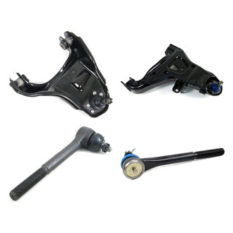 Mevotech® - Supreme™ Front Passenger Side Lower and Upper Control Arm with Ball Joint and Tie Rod End Kit