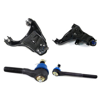 Mevotech® - Supreme™ Front Passenger Side Lower and Upper Control Arm with Ball Joint and Tie Rod End Kit