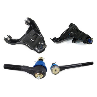 Mevotech® - Supreme™ Front Passenger Side Lower and Upper Control Arm with Ball Joint and Tie Rod End Kit