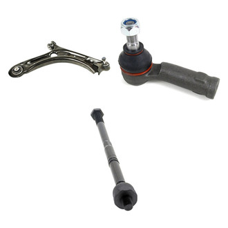 Mevotech® - Supreme™ Front Passenger Side Lower Control Arm with Ball Joint and Tie Rod End Kit