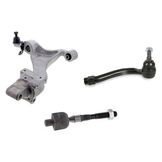 Mevotech® - Supreme™ Front Passenger Side Lower Control Arm with Ball Joint and Tie Rod End Kit
