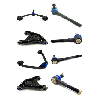 Mevotech® - Supreme™ Front Lower and Upper Control Arm with Ball Joint and Tie Rod End Kit
