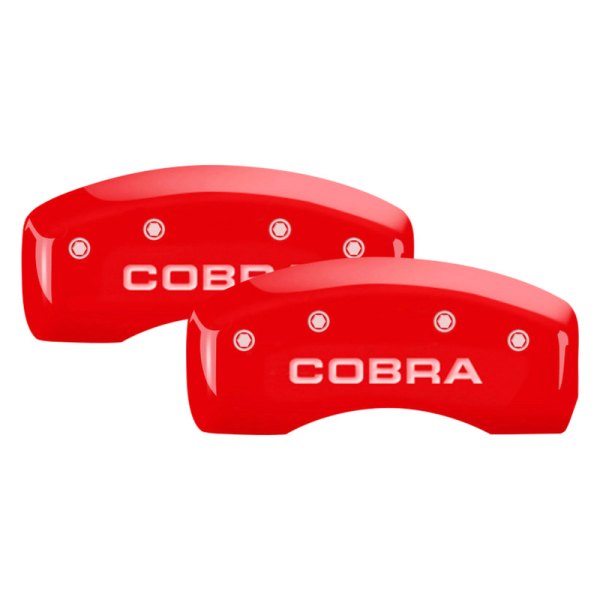 MGP® - Gloss Red Rear Caliper Covers with Cobra Logo Engraving