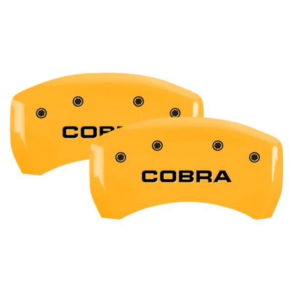 MGP® - Gloss Yellow Rear Caliper Covers with Cobra Logo Engraving
