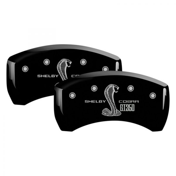 MGP® - Gloss Black Rear Caliper Covers with GT350 Shelby Cobra Engraving