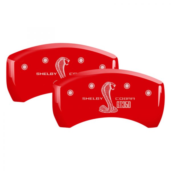 MGP® - Gloss Red Rear Caliper Covers with GT350 Shelby Cobra Engraving