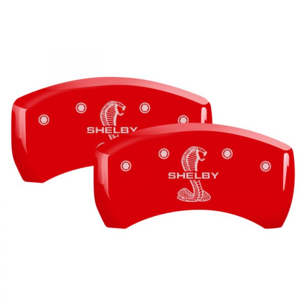 MGP® - Gloss Red Rear Caliper Covers with Tiffany Snake Engraving