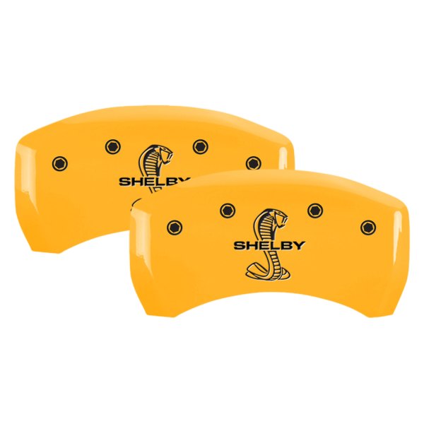 MGP® - Gloss Yellow Rear Caliper Covers with Tiffany Snake Engraving