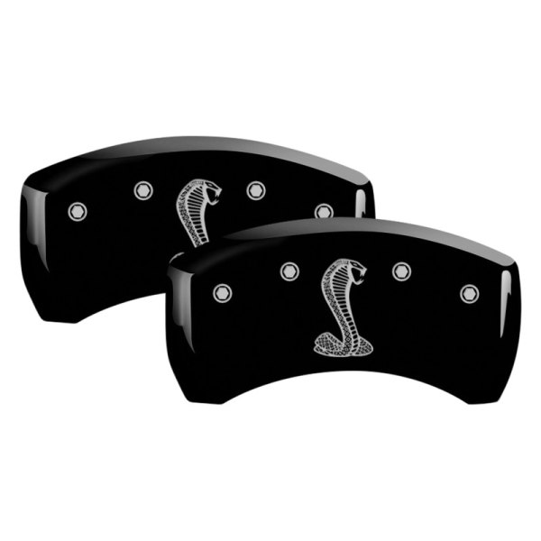 MGP® - Gloss Black Rear Caliper Covers with Tiffany Snake Logo Engraving