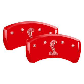 MGP® - Gloss Red Rear Caliper Covers with Tiffany Snake Logo Engraving