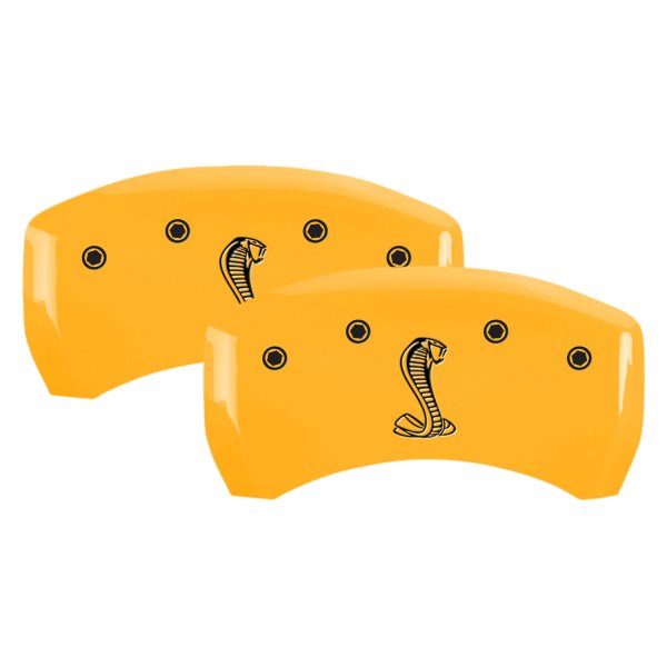 MGP® - Gloss Yellow Rear Caliper Covers with Tiffany Snake Logo Engraving