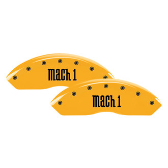 MGP® - Gloss Yellow Caliper Covers with Mach 1 Logo Engraving (Full Kit, 4 pcs)