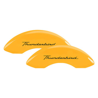 MGP® - Gloss Yellow Caliper Covers with Thunderbird Engraving (Full Kit, 4 pcs)