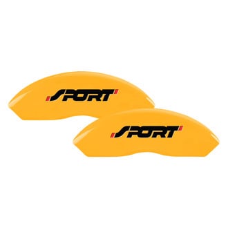 MGP® - Gloss Yellow Caliper Covers with No bolts SPORT Engraving (Full Kit, 4 pcs)