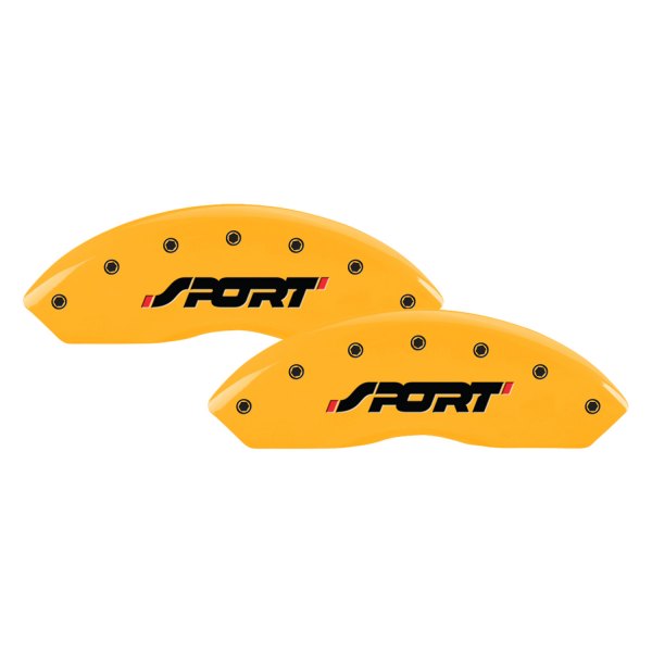 MGP® - Gloss Yellow Front Caliper Covers with SPORT Engraving (Full Kit, 4 pcs)