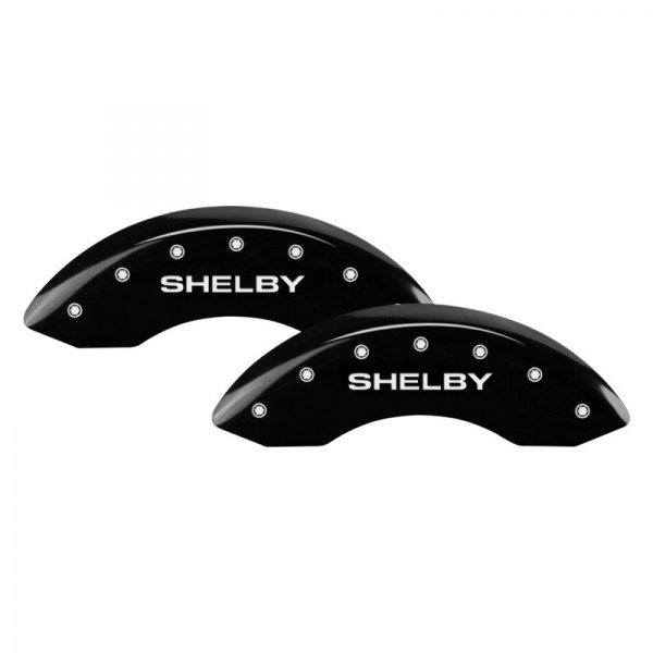 MGP® - Gloss Black Front Caliper Covers with Front Shelby and Rear Tiffany Snake Engraving (Full Kit, 4 pcs)