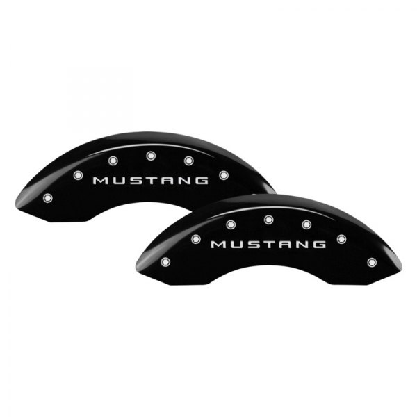 MGP® - Gloss Black Front Caliper Covers with Front Mustang and Rear 5.0 Engraving (Full Kit, 4 pcs)