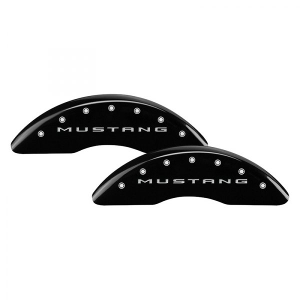 MGP® - Gloss Black Front Caliper Covers with Front Mustang and Rear 5.0 Engraving (Full Kit, 4 pcs)