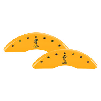 MGP® - Gloss Yellow Caliper Covers with Tiffany Snake Logo Engraving (Full Kit, 4 pcs)