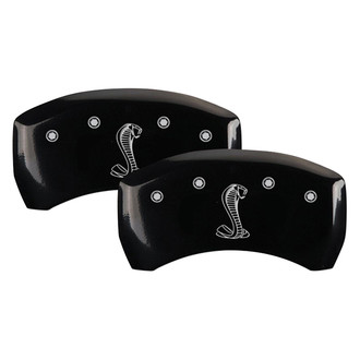 MGP® - Gloss Black Rear Caliper Covers with Tiffany Snake Logo Engraving