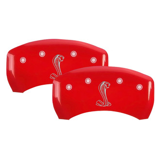 MGP® - Gloss Red Rear Caliper Covers with Tiffany Snake Logo Engraving