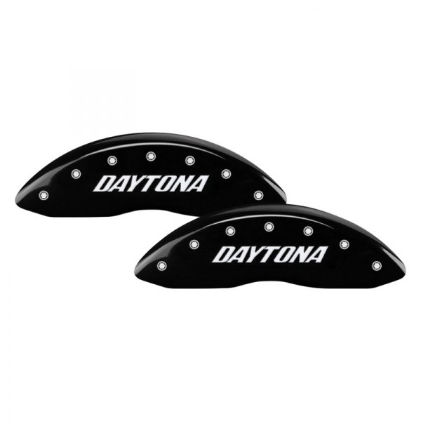 MGP® - Gloss Black Front Caliper Covers with Daytona Engraving (Full Kit, 4 pcs)