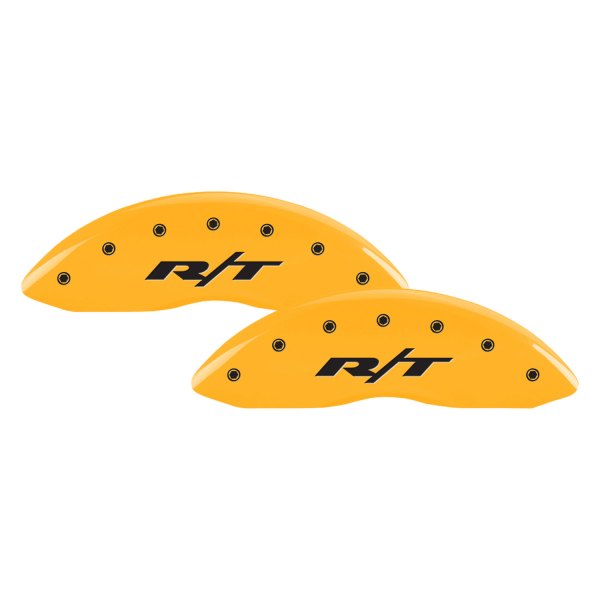 MGP® - Gloss Yellow Front Caliper Covers with RT1-Truck Engraving (Full Kit, 4 pcs)