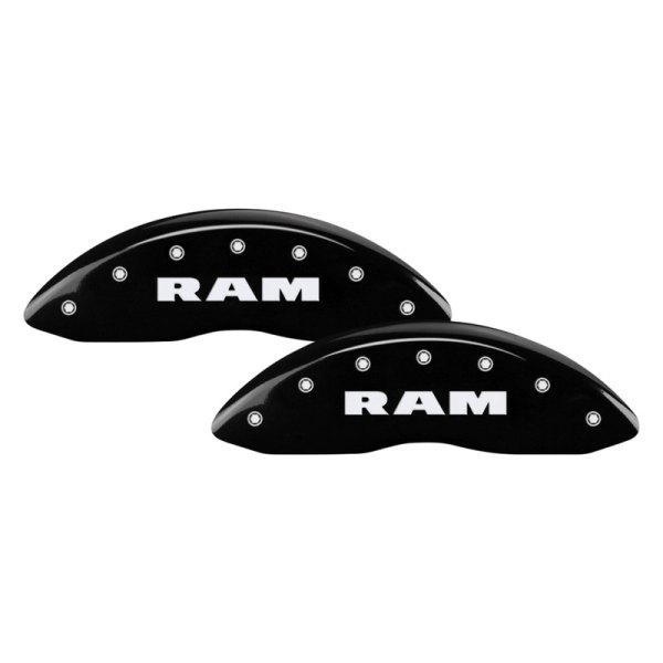 MGP® - Gloss Black Front Caliper Covers with Front Ram and Rear Ramhead Engraving (Full Kit, 4 pcs)