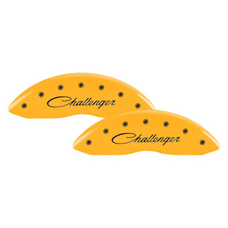 MGP® - Gloss Yellow Caliper Covers with Challenger Cursive / RT Engraving (Full Kit, 4 pcs)