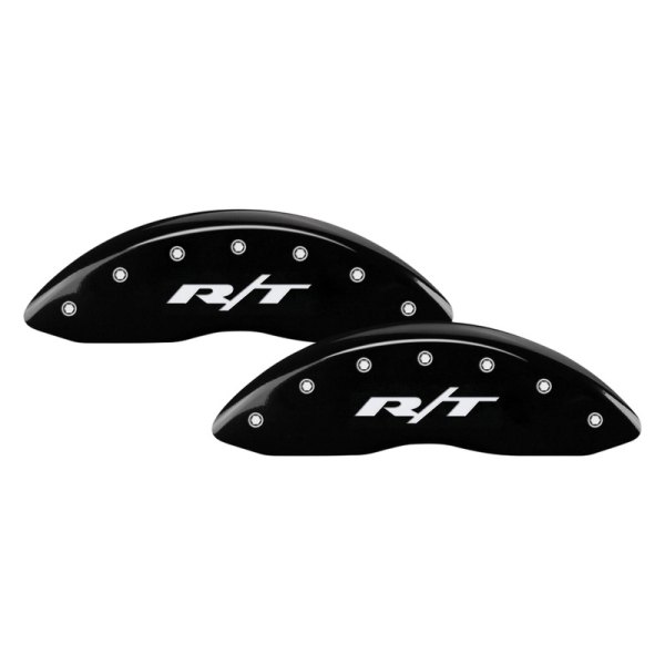 MGP® - Gloss Black Front Caliper Covers with RT1-Truck Engraving (Full Kit, 4 pcs)