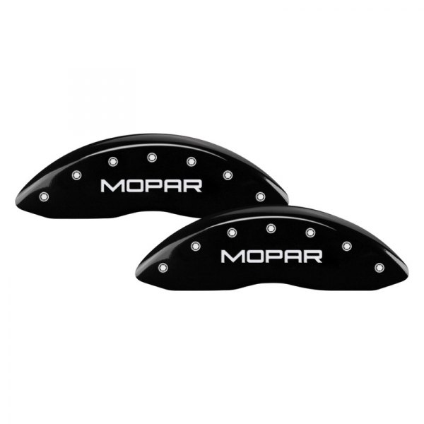 MGP® - Gloss Black Front Caliper Covers with Mopar Engraving (Full Kit, 4 pcs)