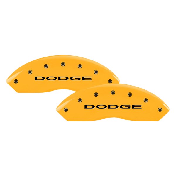 MGP® - Gloss Yellow Front Caliper Covers with Dodge Engraving (Full Kit, 4 pcs)