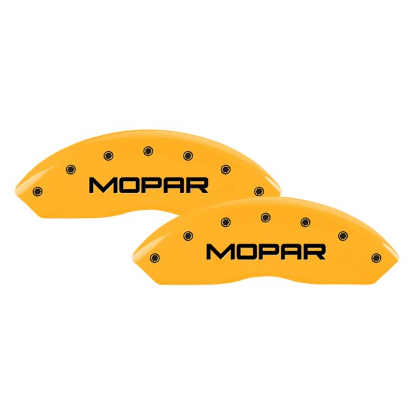MGP® - Gloss Yellow Front Caliper Covers with Mopar Engraving (Full Kit, 4 pcs)