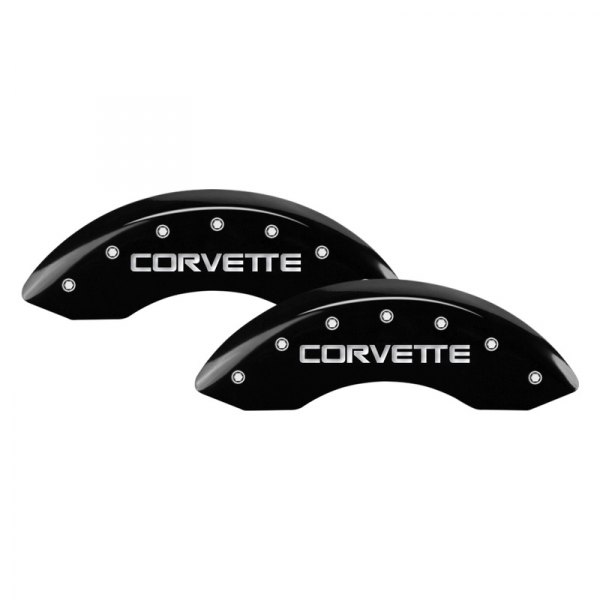 MGP® - Gloss Black Front Caliper Covers with Corvette C4 Engraving (Full Kit, 4 pcs)