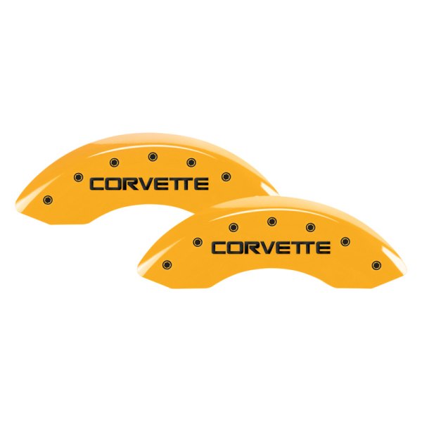 MGP® - Gloss Yellow Front Caliper Covers with Corvette C4 Engraving (Full Kit, 4 pcs)