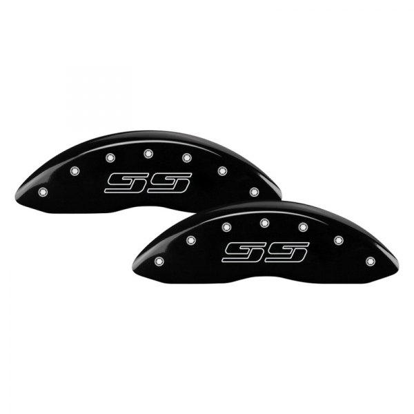 MGP® - Gloss Black Front Caliper Covers with SS Avalanche Engraving (Full Kit, 4 pcs)