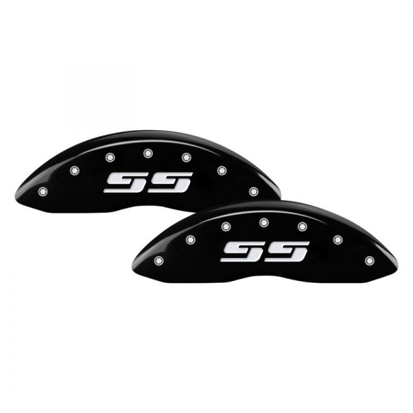 MGP® - Gloss Black Front Caliper Covers with SS Silverado Engraving (Full Kit, 4 pcs)
