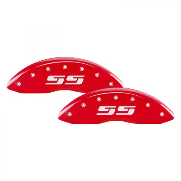 MGP® - Gloss Red Front Caliper Covers with SS Silverado Engraving (Full Kit, 4 pcs)